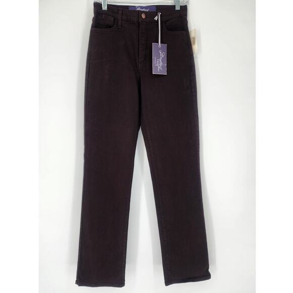 NYDJ Brown Straight Leg Lift Tuck High Rise Jeans Women’s Size 6 NWT - Picture 11 of 12